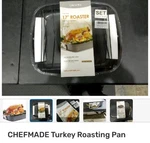 Chefmade Turkey Roasting With V Rack, 17 Inch Deep Pan, Las. Fixed Price $19.00.