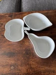 Set Of 3 White Porcelain Snack Bowls From The Food Network Fabulous Collection. Fixed Price $45.00.