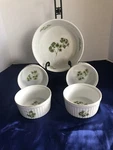 Souffle Dish 4 Matching Ramekins-parsley Design 7378 By Andrea Sadek-. Fixed Price $41.50.