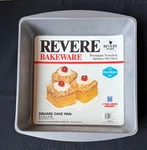 New Revere Bakeware Prem Nonstick Surface Steel Square Cake Pan 9X9. Fixed Price $29.99.