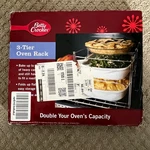 Betty Crocker 3-TIER Oven Rack Doubles Capacity Folds Flat Chrome Plated Steel. Fixed Price $24.99.