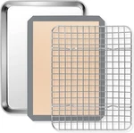 P&p Chef 9 X 7 1 Toaster Oven Pan With Grid Inch, Silver. Fixed Price $19.65.