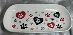 Temptations By Tara 12 Seasonal Paw Print Cat Dog Acrylic Plastic Serving Dish. Fixed Price $29.95.