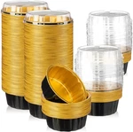 100 Pcs Disposable Ramekins With Lids 8 Oz Creme Brulee Aluminum Foil Cu. Fixed Price $55.95.