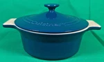 Cuisinart Chef's Classic Ceramic Round Covered Casserole Dish Blue Lid 2 Qt. Fixed Price $29.95.