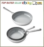 Member's Mark 3-PIECE Modern Tri-ply Fry Pan Set With Ceramic Coating. Fixed Price $88.90.