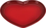 Le Creuset Heart Dish Plate 9" Cherry Red Cerise Large Stoneware. Fixed Price $55.00.