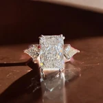 4.50 Ct Radiant Cut Diamond Ring 14K White Gold Igi Certified Lab Grown. Fixed Price $2374.09.