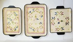 Temp-tations By Tara Old World Multi-color 3PC Baking Dish Serving Trays. Fixed Price $69.70.