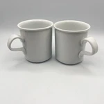 Set 2 Dansk Cafe Blanc Solid White Coffee Mug Cup Wide Handle 4". Fixed Price $26.30.