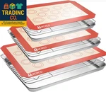 Stainless Steel Baking Sheet Tray Cooling Rack With Silicone Mat Set,. Fixed Price $47.99.
