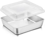 Teamfar 9"X9" Square Cake Pan W/lid, Stainless Steel Baking For Brownies. Fixed Price $22.40.