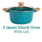 Pioneer Woman Teal Speckle 5 Quart Dutch Oven W/lid Cast Aluminum. Fixed Price $48.00.