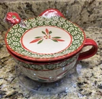 Temptations By Tara Soup Bowl Saucer Lid Spoon-old World PPP-SQ-932307. Fixed Price $27.99.
