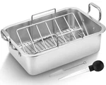 15 Inch Stainless Steel Roasting Pan With Cooling Rack - Turkey Chicken Ham. Fixed Price $34.93.