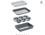 Chicago Metallic Non-stick Toaster Oven Bakeware Set, 4-PIECE, Carbon Steel. Fixed Price $18.40.