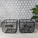Hearth With Magnolia Small Black Wire Storage Basket Set Of 2. Fixed Price $56.91.