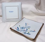 World Market 5"X5" Dish Set Floral Square Appetizer/sauce Sushi Plates Of 2. Fixed Price $25.99.