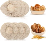 6 Pieces 10 Inch Bread Banneton Proofing Basket Cloth Liner Set Round And Oval. Fixed Price $14.80.