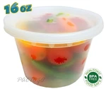 16 Oz. Heavy Duty Round Deli Food Soup Plastic Container W/lid 100% Bpa Free. Fixed Price $8.99.