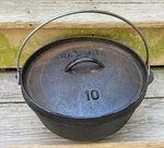 Vintage Lodge Cast Iron Dutch Oven #10 With Bail Handle Usa 10C0. Fixed Price $49.99.