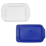 Pyrex 3QT Glass Baking Dish & 233-PC Blue Lagoon Lid Clear,. Fixed Price $65.99.