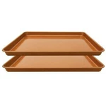 Set Of 2 Nonstick Copper Cookie Sheet And Coating Baking Pan For Cooki.... Fixed Price $49.30.