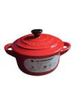 Le Creuset Mini Cocotte With Black Knob Lid. 10CM. 8OZ. Carmin Red. Fixed Price $27.99.