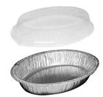 Handi-foil 15" X 10" 3" Oval Chicken Casserole Roaster Pan W/dome Lid #322. Fixed Price $44.99.