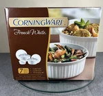 New Corningware French White 7 Pc Ceramic Bakeware Set Lids Serve Store 1048149. Fixed Price $65.96.