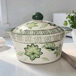 Temp-tations By Tara Monaco Green 1QT Baking Casserole Dish W/lid & Handles Ec. Fixed Price $29.74.