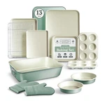 Country Kitchen Nonstick Bakeware Set - 13 Pc Heavy Duty Stackable Light Sage. Fixed Price $154.99.