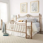 Antique Gold King Size Metal Headboard Footboard Vintage Bed Decor Floral Swirl. Fixed Price $752.90.