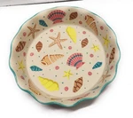 Temp-tations Scalloped Edge Pie Dish / Plate, Summer Shells T49692. Fixed Price $22.46.