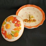 Temptations Old World Pumpkin Figural Fall Thanksgiving Covered Pie Dish W/owl. Fixed Price $44.99.