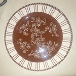 Temptations Floral Lace 10.5" Brown White Ceramic Dinner Plate Microwave Safe. Fixed Price $25.00.