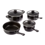 Gibson 7 Piece Carbon Steel Nonstick Pots And Pans Cookware Set With Lids, Black. Fixed Price $43.44.