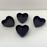 Set Of 4 Chantal Cobalt Blue Ceramic Baking Ramekins Heart Shaped Custard Dishes. Fixed Price $34.99.