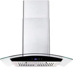 30" Wall Mount Range Hood, Ducted/ductless, Stainless Steel, 3-SPEED Fan, Led. Fixed Price $416.99.
