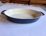 Staub Oval Ceramic Roasting Dish Dark Blue Baking Casserole 15 Diameter Large. Fixed Price $59.99.