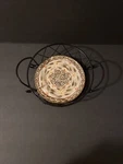 Temptations By Tara Old World Brown Trivet 8" X 5 1/2" With Metal Basket. Fixed Price $10.00.
