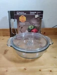 Nos Casserole Anchor Ovenware Basics 2 Qt. W/cover Item #H1038-E In Box. Fixed Price $16.00.