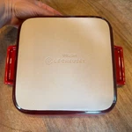 Creuset Red 9 Inch Square Baking Casserole Dish With Handles 06.34. Fixed Price $30.00.