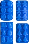 Ihomecooker 4PC Large Size Silicone Christmas Baking Mold Set Style 4, Blue. Fixed Price $30.01.