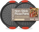 Bakken Pizza Baking Pan - Round Perforated Carbon Steel Pack Of 2 Black. Fixed Price $24.92.