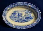 Vtg Spode England Blue Italian Pattern 11 1/2" Oven Tableware Oval Bowl #S3447-V. Fixed Price $59.99.