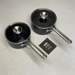 Oxo (4 Piece) Professional Ceramic Non-stick Sauce Pan Set 2.3QT 1.7QT Black. Fixed Price $103.04.