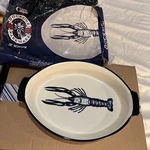 Cuisine & Company Dockside Bakeware 12" Au Gratin Oval Baking Dish Crab Design. Fixed Price $26.99.