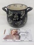 Temptations By Tara Black Floral Lace Crock Soup Pot Utensil Holder, 9 New. Fixed Price $44.99.