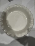Corningware Etch Pie Plate 11 1/4 (9.5 Inner) Stoneware Ruffled Rim Purple. Fixed Price $14.99.